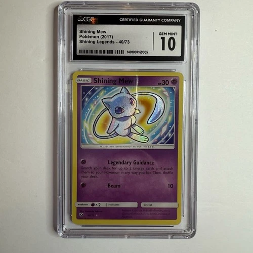 2017 Pokemon Mew 40/73 Shiny Holo Rare Sun & Moon Shining Legends Graded CGC 10
