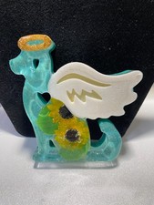 Turquoise  Sunflower  Dog  Angel  Memorial  Ornament    Handcrafted  Personalized  Pet