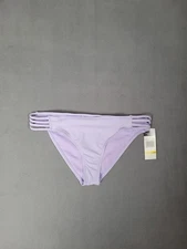 California Waves Women's Purple  Strappy Hipster Bikini Swimsuit Bottoms Medium 