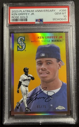 2023 Topps Chrome Platinum Anniversary Rose Gold Ken Griffey Jr PSA 10 Pop 1