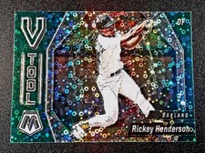 2021 Panini Mosaic V Tool Quick Pitch Mosaic Prizm Rickey Henderson #VT3 HOF