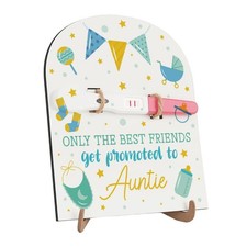 Baby Announcement Wooden Sign Pregnancy Reveal, Surprise Friend Auntie Gift