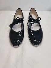 ART STONE Girls Kid DANCE Black Patent Leather Mary Jane Style Tap Shoes 2
