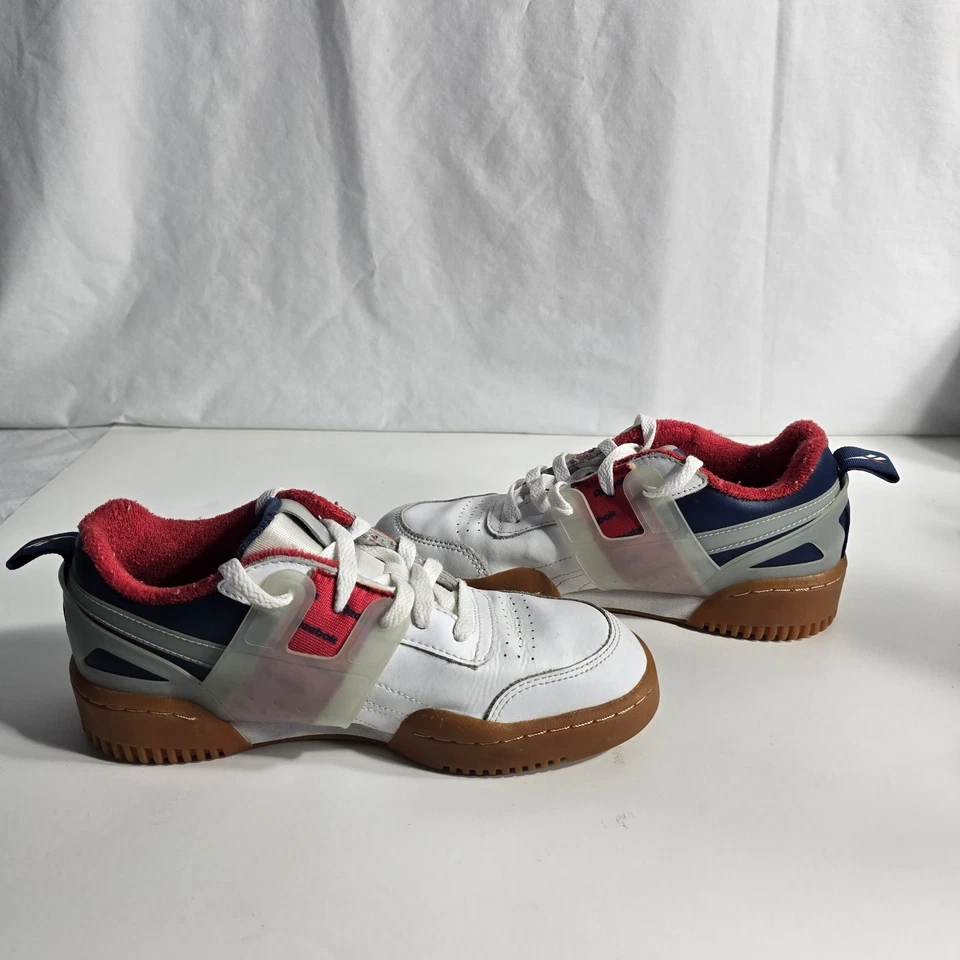 Reebok Concept Workout Women's Size 4 White Leather Red Blue Sneakers - Image 2 of 4