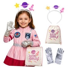 Girls Astronaut Costume   Pink Space Costume for Kids Ages 37.4"-41.3" 3-4T 