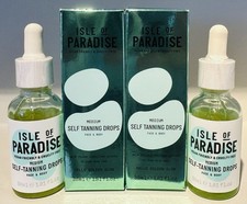 2x Isle of Paradise Face  Body Self Tanning Drops MED 1.01 fl oz 30 ml Sealed