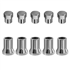 10PCS TR413AC TPMS Chrome Valve Stem Sleeve Covers and Cap Dress Up TR413AC10