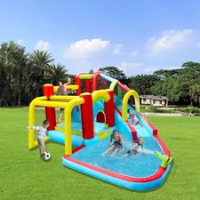 7 in1 Inflatable Slide Water Park Bouncing House Outdoor Garden Bouncer Pool
