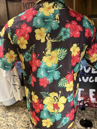 Ace Ventura Pet Detective Hawaiian Shirt Mens Medium Jim Carrey Floral Hula Girl - Picture 3 of 6