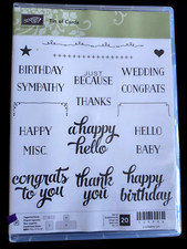 Stampin'Up TIN OF CARDS 20 Stamps Set New/Retired-Birthday,Congrats,Thanks
