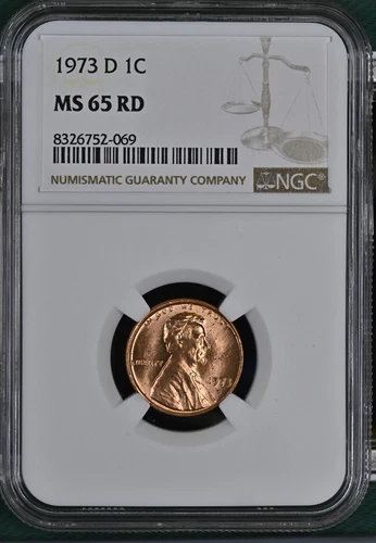 1973 D NGC MS65RD Lincoln cent