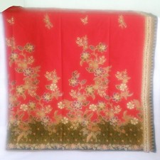 Floral print batik 100 cotton indonesia sarong wrap skirt dresses red women new