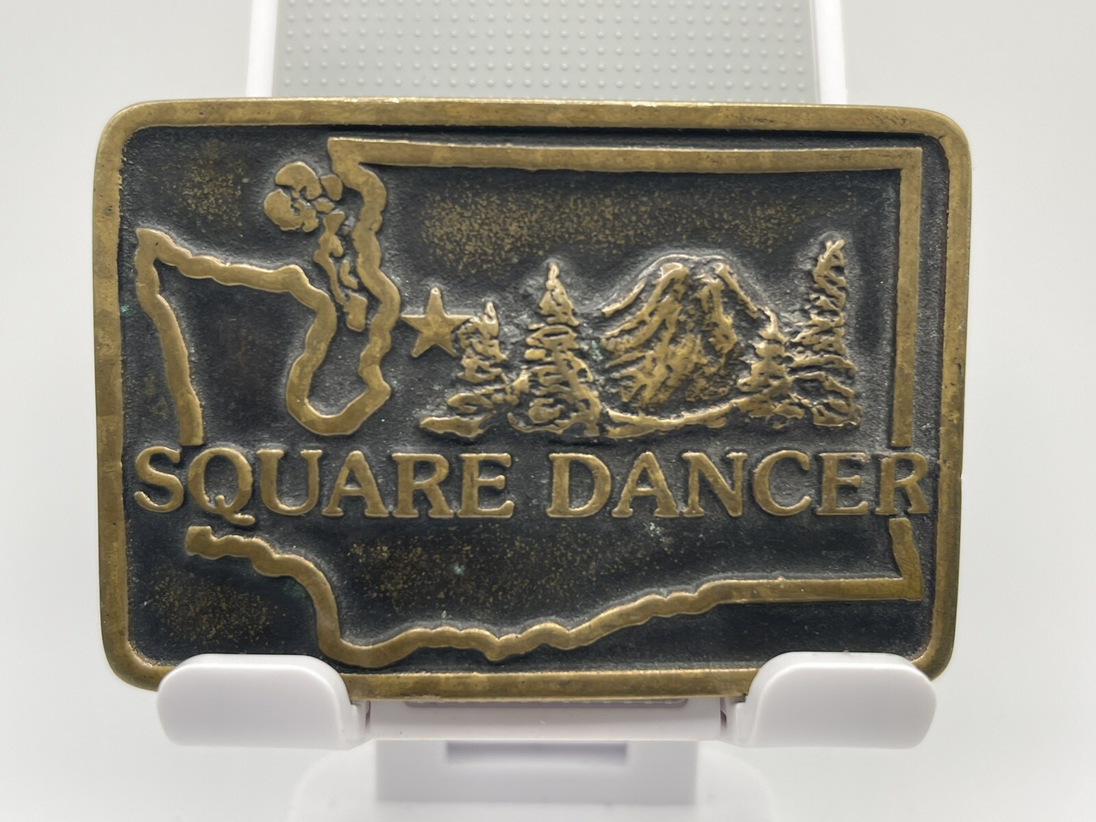 Washington State Square Dancer Solid Brass Belt B… - image 1