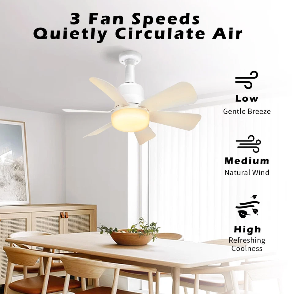 16.7" 6-Blade LED Ceiling Fan with Light, Flush Mount Kit, Remote Control - Image 4 of 4