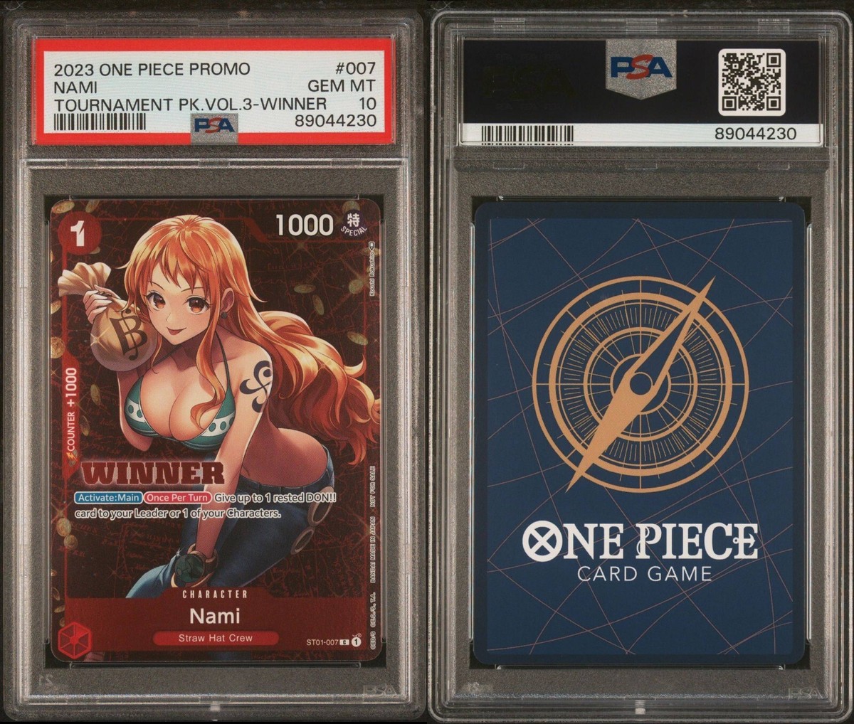 PSA 10 Gem Mint Nami Winner ST01-007 Promo One Piece Card PSA 10 Gem Mint Nami Winner ST01-007 Promo One Piece Card