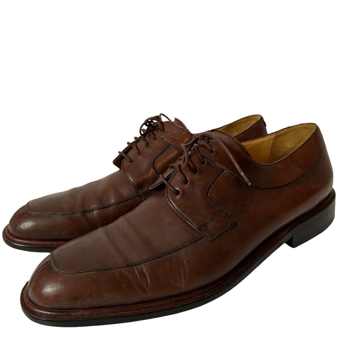 Mezlan Fiore Men Size 11 M Brown Leather Split Toe Lace Up  display picture 1