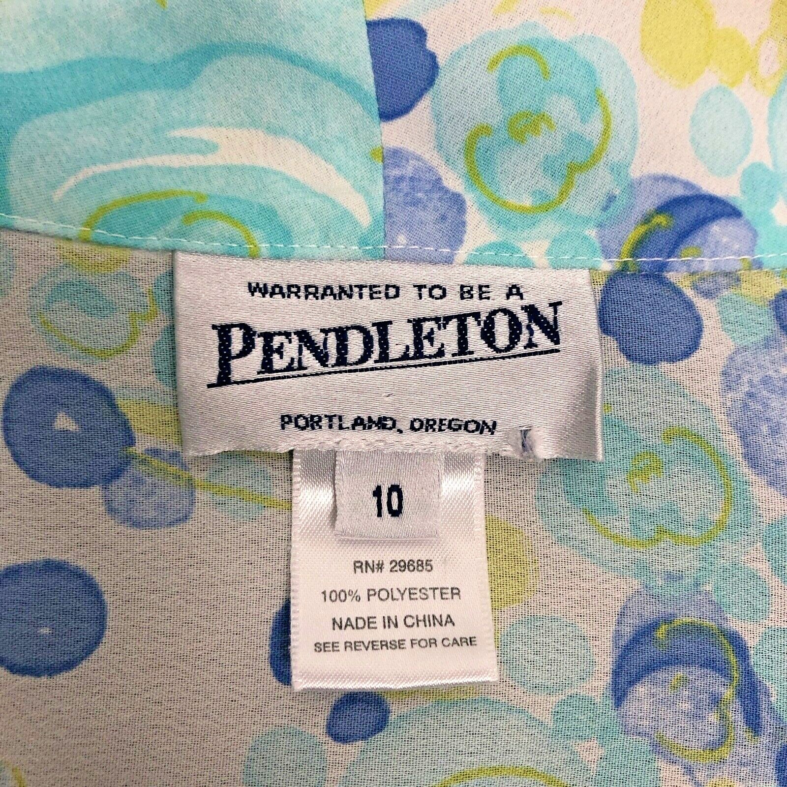 Vtg Pendleton Women's Button Front Watercolor Flo… - image 6