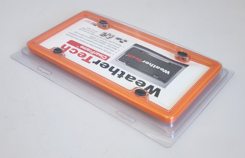 WeatherTech ClearFrame License Plate Frame 1-Pack, Orange, 8ALPCF13, NEW - Picture 3 of 4