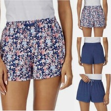 Jane and Bleecker Womens 2-Pack Sleep Short Floral Blue stretch 3" inseam Medium