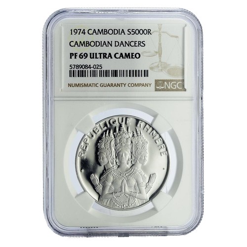 Cambodia 1974 Gold 50000 Riels NGC PF69UC Cambodian Dancers | eBay
