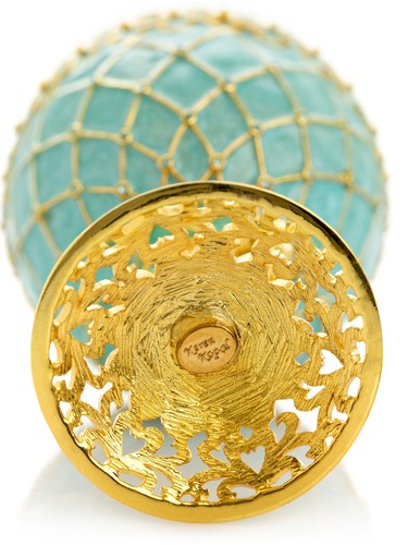 Keren Kopal Egg with Carriage Trinket Box Decorated with Austrian Crystals - Picture 14 of 22