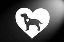 Labrador Dog Heart CNC cut Decal Vinyl Sticker -Pic from multiple colors O651