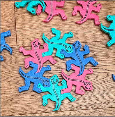 VTG 1996 Lizards of MC Escher Soft Foam Tile Puzzle Art 15