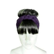 Deep Purple Braided Headband. Hairband. Cotton Spandex Head Wrap. Hair Wrap.