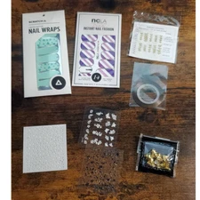 NAIL ART LOT NCLA Scratch Nail Wraps Julep Decal Sheet Blueness Decal Sheets