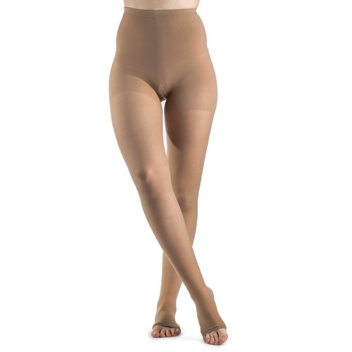 Pantimedias transparentes para mujer Sigvaris 20-30 mmHg, soporte de compresión punta abierta - Imagen 45 de 50