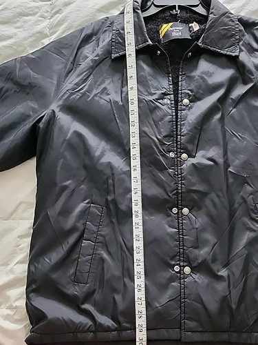 Vintage Outerwear From Sears Jacket Coat Mens Size XL Bomber Snap Black Nylon - Picture 7 of 10