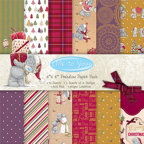 Me to You Christmas papers 12 x 6" x 6" Sample Packs - Afbeelding 1 van 1