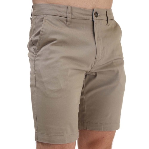 Uomo Ben Sherman Cerniera Classic fit stretch pantaloni corti chino color  crema | eBay