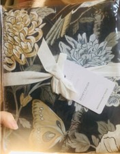 Pottery Barn Bloom Floral Duvet Cover Navy Blue Queen 2 Standard Sham Arboreal