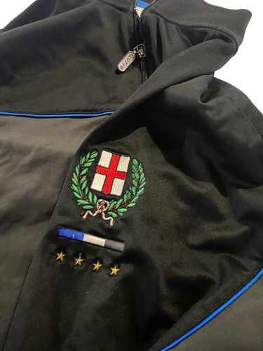 Vintage FILA Sport Italia Mens Sz Medium Black Gray Track Soccer Football Jacket - Picture 3 of 5