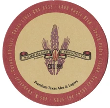 Padre Island Brewing Co  Beer Coaster South Padre Island TX