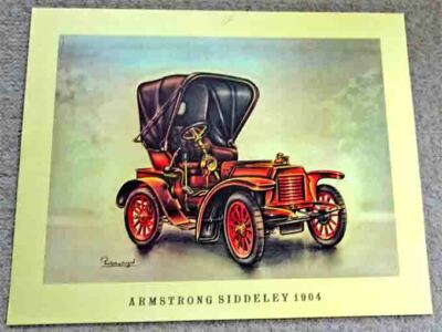 Kunstblatt Oldtimer ARMSTRONG SIDDELEY 1904 Poster, Auto, Bild, ca.37,5 x 30 cm