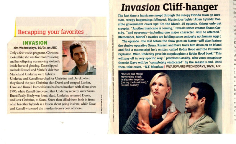 EDDIE CIBRIAN and INVASION tv show 4 oz clippings lot (approx 30 pages)