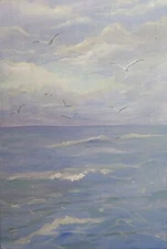 SEA VIEW ORIGINAL PAINTING canvas on board by Europe artist Yu.Pavlus