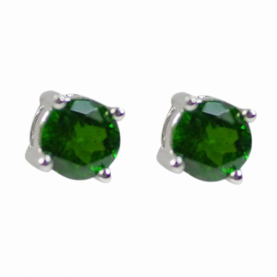 Aretes de plata de ley De Buman de 0,58 quilates con diopsidos Foto 2 de 4