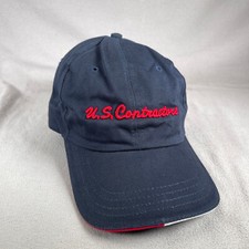 US Contractors Hat Men OS Blue Casual Strapback Cap Texace USA Made Vintage