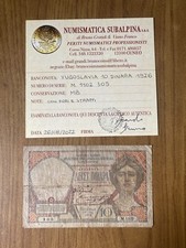 BANCONOTA YUGOSLAWIEN 10 DINAR 1926 Zertifiziert MB SUBALPINA
