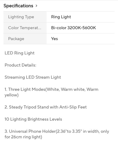LED Selfie Ring Lighting Photographic Ring Lamp USB remote Fill Light For... - Picture 14 of 19