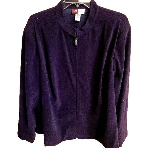 JM Collection Womens 24W Faux Suede Purple Jacket Zip Front NwT - Picture 2 of 6