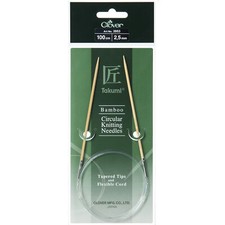 Clover Knitting Pins: Circular: Fixed: Takumi Bamboo: 100cm x 2.50mm 3 