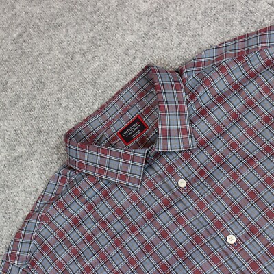 UNTUCKit Button Up Shirt Men's 3XL Blue Windowpane Polyester Macallan