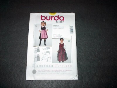 Burda Pattern 9509 Girl's Dirndl Oktoberfest Costume  4 ~ 10  Uncut