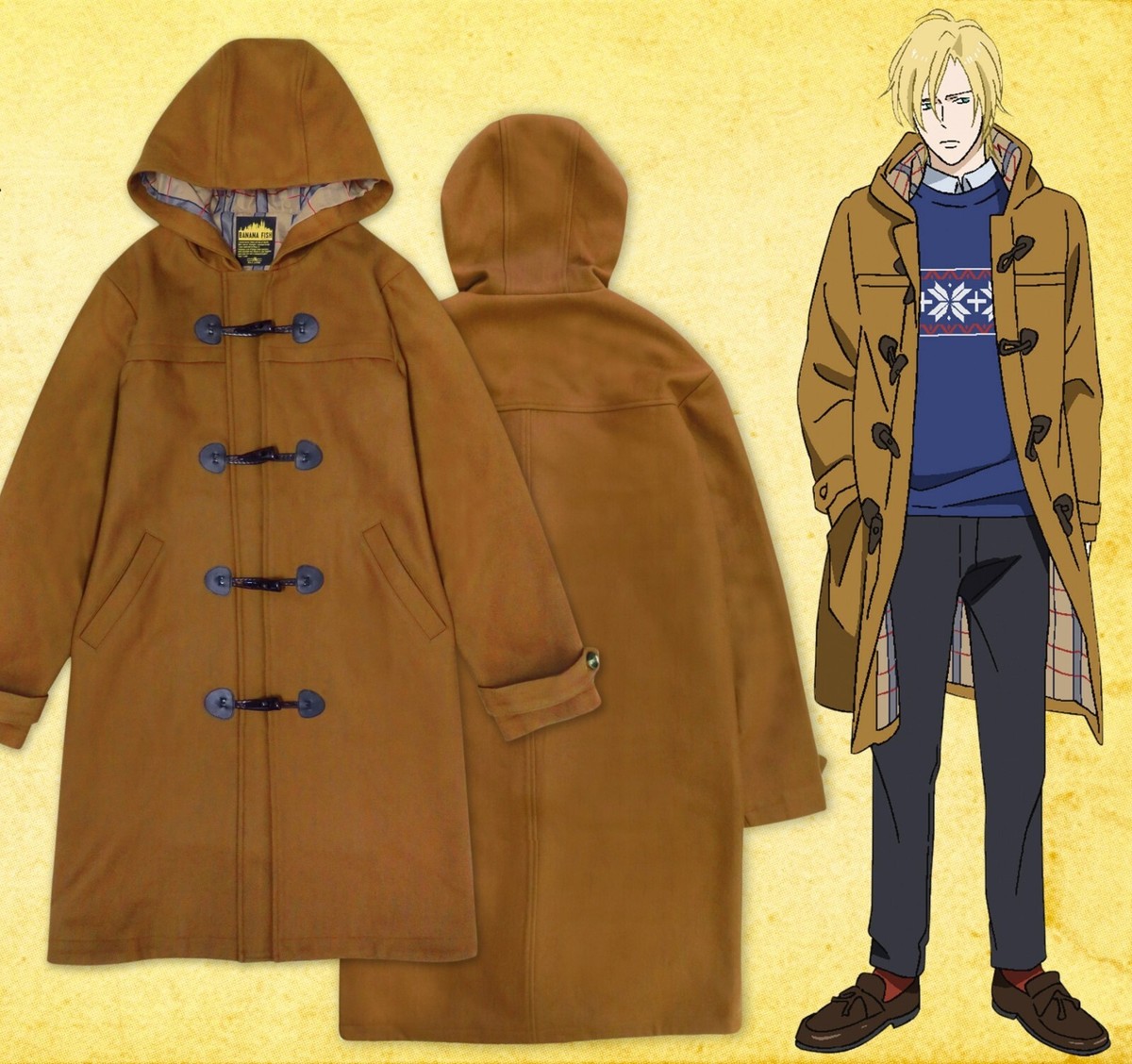 Cosplay Costume Ash Lynx Hoodie BANANA FISH Ash Lynx Duffle Coat