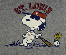 St. Louis Cardinals SNOOPY Cool Joe Single Stitch Cotton Blend T-Shirt NEW w Tag