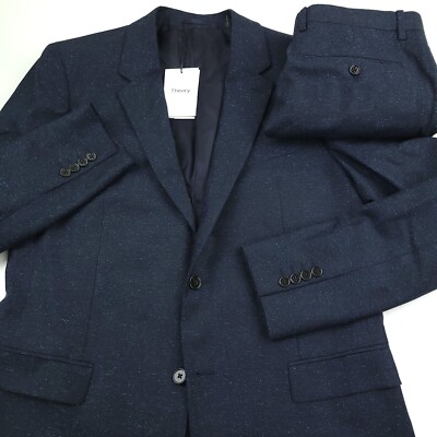 Theory Chambers SV Bowen Blue Wool Two Piece Suit Mens Size 36R 